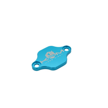 OBTURATEUR POMPE A HUILE 50 A BOITE KRM PRO RIDE POUR MINARELLI 50 AM6-DERBI 50 SENDA, GPR ALU CNC BLEU TURQUOISE (MODELE REVERSIBLE)