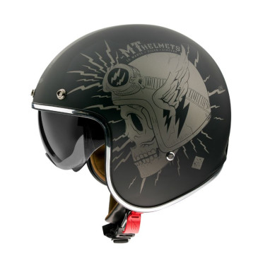CASQUE JET MT LE MANS 2 SV DILER A2 NOIR MAT    XS  SIMPLE ECRAN TRANSPARENT (LIVRE AVEC UN ECRAN SUPPLEMENTAIRE DARK (ECE 22.06)