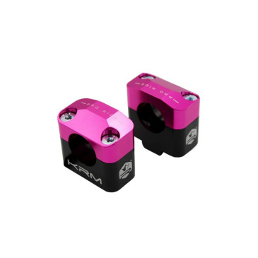 PONTET-SURPONTET 50 A BOITE KRM PRO RIDE POUR GUIDON DIAM 28,6 mm ALU CNC NOIR-ROSE